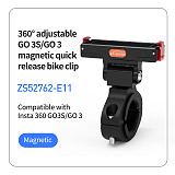 XT-XINTE Aluminum alloy camera magnetic charging quick release bike clip Handlebar mounting bracket Sports camera cycling accessories for insta360 GO3/GO3S