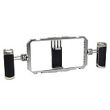 Universal Smartphone Video Rig with Dual Handles Phone Cage Photography Aluminum Case Stabilizer for Video Recording Filmmaking