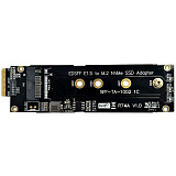 PCIe 5.0 x4 Gen5 128G/bps for NVMe Extension Riser Card M.2 to EDSFF E1.S Adapter for M.2 NGFF Key M (2230)22x80mm NVMe SSD Card