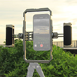 Universal Smartphone Video Rig with Dual Handles Phone Cage Photography Aluminum Case Stabilizer for Video Recording Filmmaking