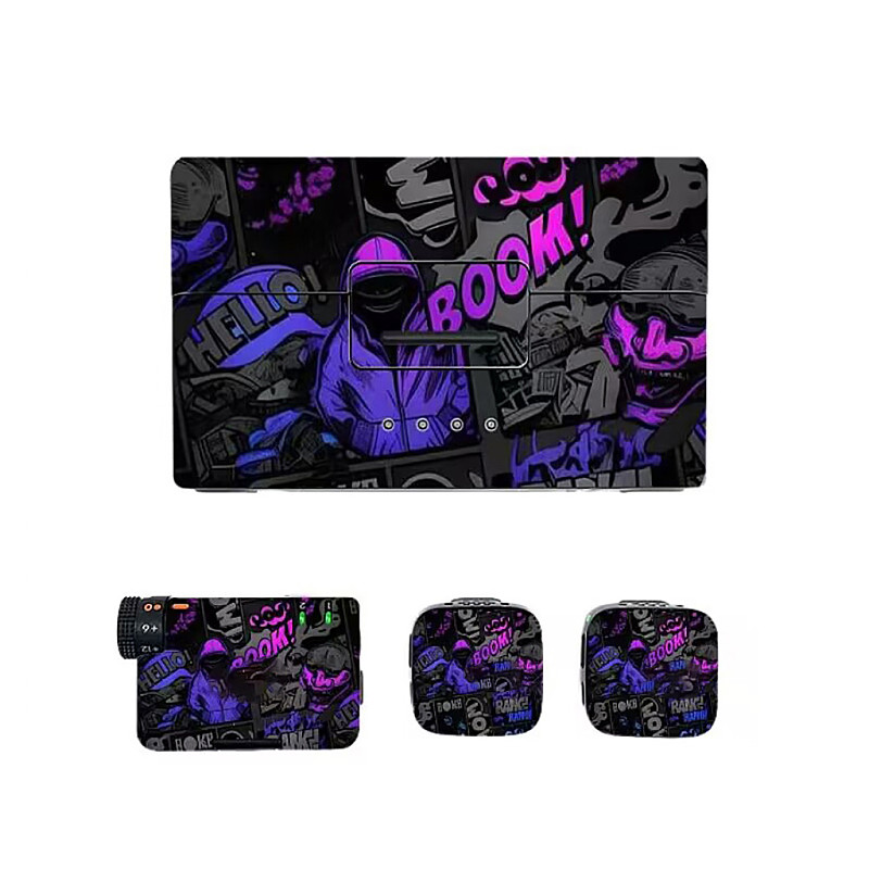 CQT For DJI MIC MINI Wireless Microphone Sticker Anti-Scratch All-Wrap Protective Film (A01/A02-Personalized Graffiti)