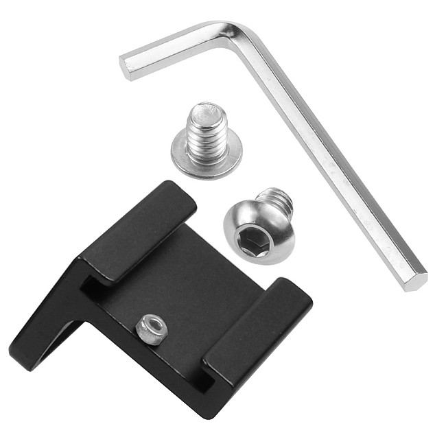 2Pcs Universal Aluminum Alloy Cold Shoe Mount Adapter Base 90 Degree for DSLR Camera Rig Quick Release L Plate Handle 1/4  Screws