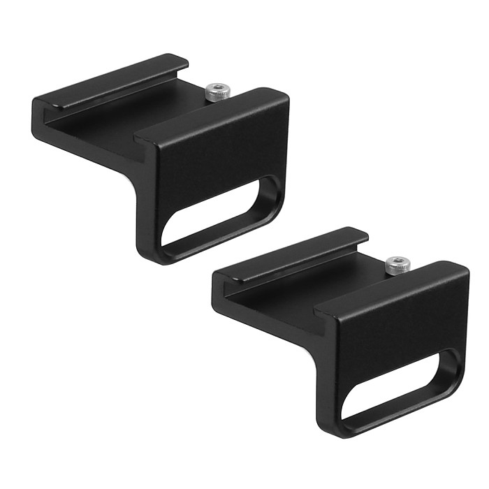 2Pcs Universal Aluminum Alloy Cold Shoe Mount Adapter Base 90 Degree for DSLR Camera Rig Quick Release L Plate Handle 1/4  Screws