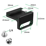 2Pcs Universal Aluminum Alloy Cold Shoe Mount Adapter Base 90 Degree for DSLR Camera Rig Quick Release L Plate Handle 1/4  Screws