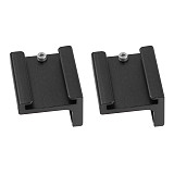 2Pcs Universal Aluminum Alloy Cold Shoe Mount Adapter Base 90 Degree for DSLR Camera Rig Quick Release L Plate Handle 1/4  Screws