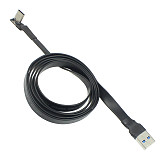 3CM USB 3.0 Type-A Male to USB3.1 Type-C Male Up/Down Angle USB Data Sync Cable Type C Cord Connector Adapter Cable FPC FPV Flat
