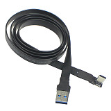 3CM USB 3.0 Type-A Male to USB3.1 Type-C Male Up/Down Angle USB Data Sync Cable Type C Cord Connector Adapter Cable FPC FPV Flat
