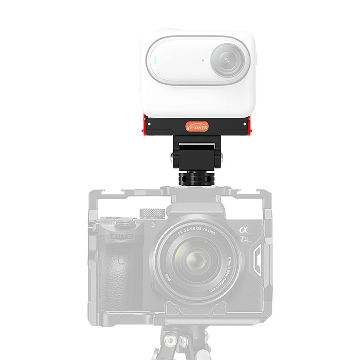 XT-XINTE Magnetic Quick Install Cold Shoe Mount Base Tripod Adapter Sports camera quick release bracket for Insta360 GO 3S / 3 GOPRO 1/4 screw hole DSLR rabbit cage