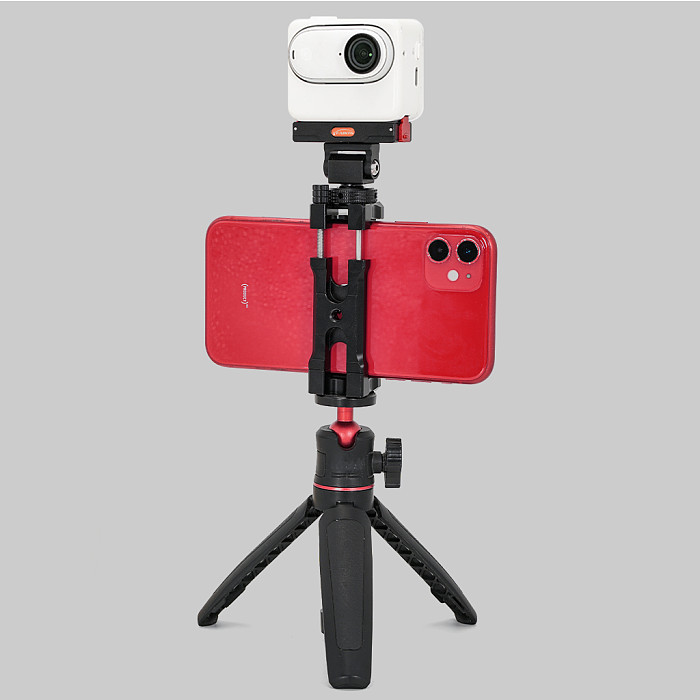 XT-XINTE Aluminum Alloy Magnetic Quick Release Charging Base Adapter with 1/4 Thread Cold Shoe Mount for Insta360 GO 3S/GO3 Camera Accessories