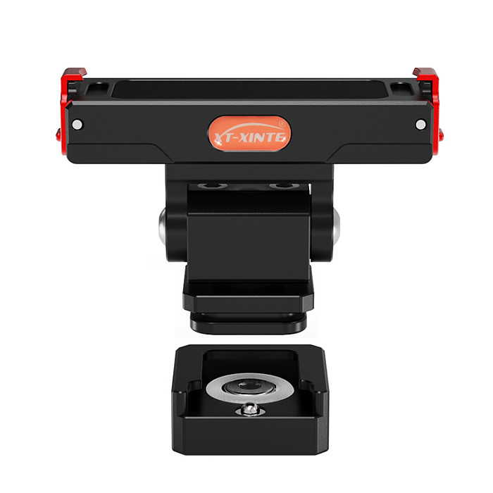 XT-XINTE Sports camera Magnetic Charging quick release bracket Base Adapter with 1/4 Cold Shoe Fix Mount Expansion for Insta360 GO 3S / 3  1/4 screw hole DSLR rabbit cage