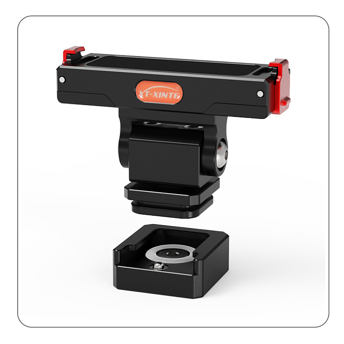 XT-XINTE Aluminum Alloy Magnetic Quick Release Charging Base Adapter with 1/4 Thread Cold Shoe Mount for Insta360 GO 3S/GO3 Camera Accessories