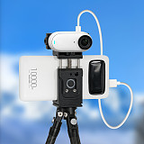 Aluminum Alloy Magnetic Quick Release Charging Base Adapter with 1/4 Thread Cold Shoe Mount for Insta360 GO 3S/GO3 Camera Accessories