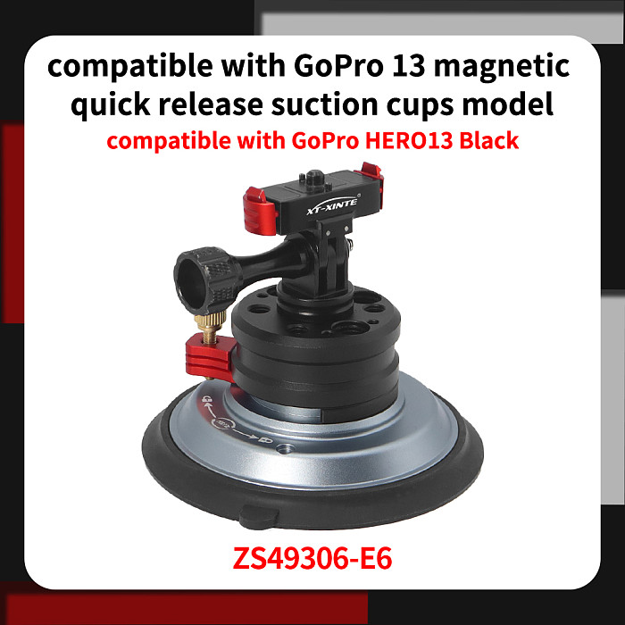 XT-XINTE 4 Inch Aluminum Car vacuum suction cup Camera Mount for DJI OSMO 360 POCKET 3/POCKET4 / action 5pro / Insta360 X4 / GOPRO 13 Sports Camera