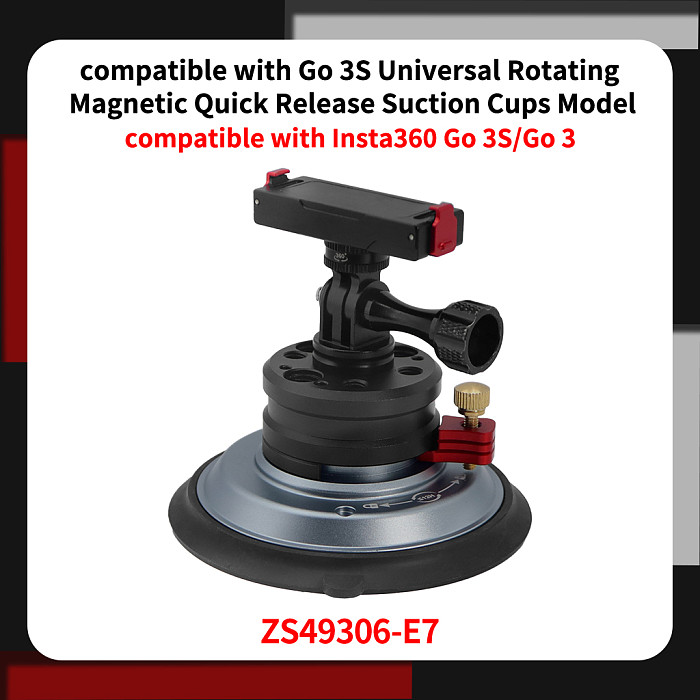 XT-XINTE 4 Inch Aluminum Car vacuum suction cup Camera Mount for DJI OSMO 360 POCKET 3/POCKET4 / action 5pro / Insta360 X4 / GOPRO 13 Sports Camera