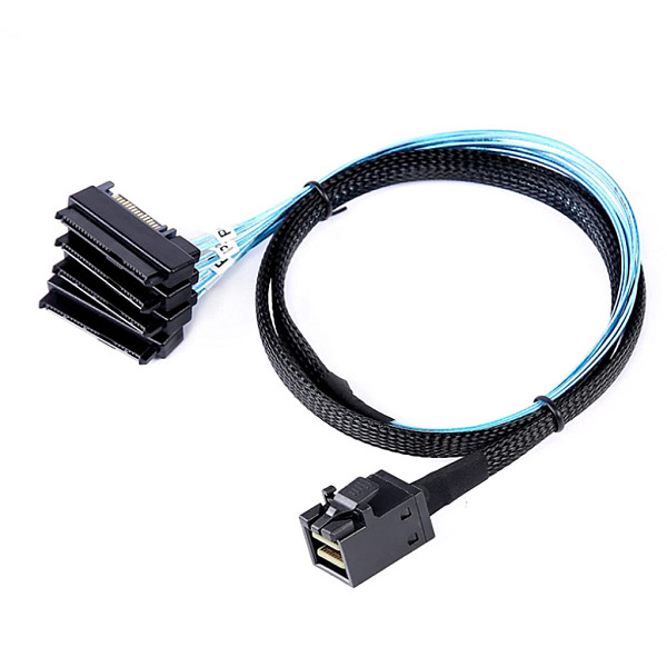 SAS SATA Cable MINI SAS HD SFF-8643 to 4 SFF-8482 2-in-1 server high-speed connector cable Hard Drive Splitter