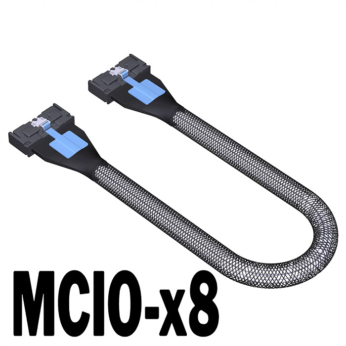 ADT-Link PCIe 4.0 x16 MCIO Graphics Card Split Extension Riser Cable GEN4 PCI-E X16 to One-to-Two X8 Split Adapter Card SFF-TA-1016