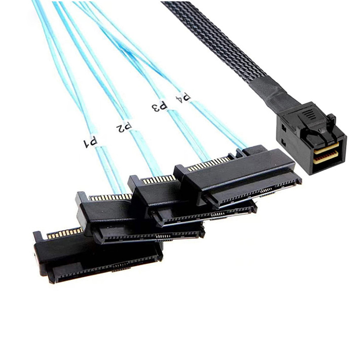 SAS SATA Cable MINI SAS HD SFF-8643 to 4 SFF-8482 2-in-1 server high-speed connector cable Hard Drive Splitter