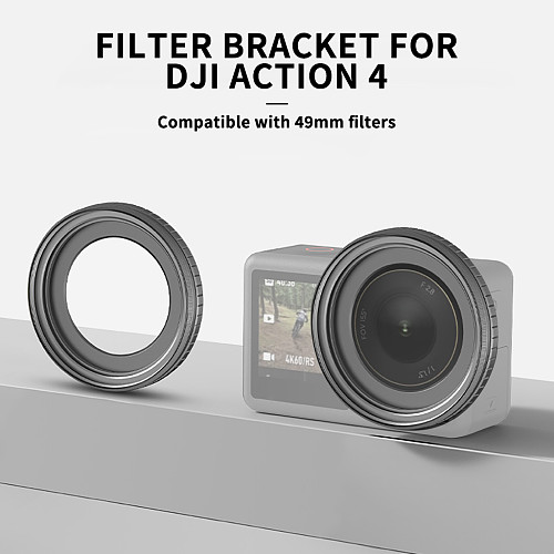 Filter Holder Bracket for DJI ACTION 4 Metal Sports camera Protective Filter Frame Compatible 49mm Filter Camera Accessories