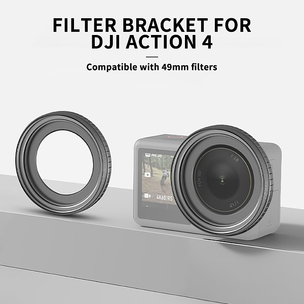 Filter Holder Bracket for DJI ACTION 4 Metal Sports camera Protective Filter Frame Compatible 49mm Filter Camera Accessories