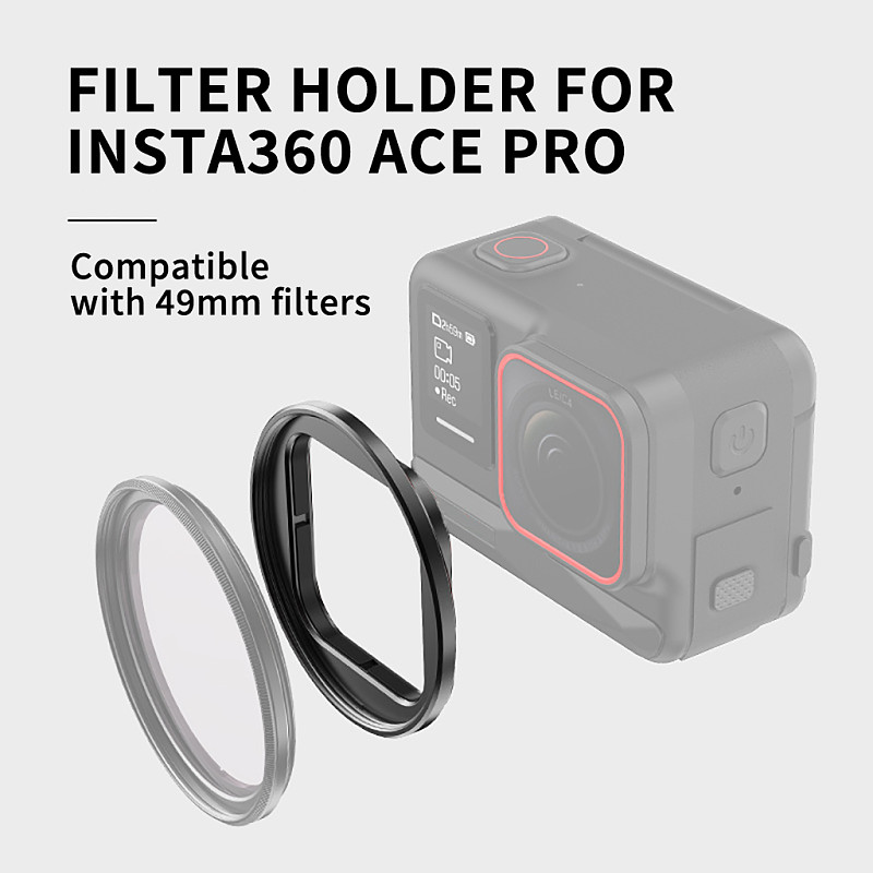 Filter Holder Bracket for insta360 Ace Pro Metal Sports camera Protective Filter Frame Compatible 49mm Filter Camera Accessories