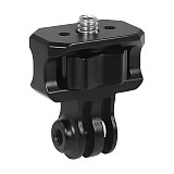 XT-XINTE CNC metal Mini Tripod Adapter 3-slot head to 1/4 Screw Locking Mount for Insta360 DJI Osmo Action GoPro12 11 Action Camera Expansion accessories 