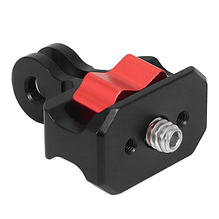 XT-XINTE CNC metal Mini Tripod Adapter 2-slot head to 1/4 Screw Locking Mount for Insta360 One R/X2/DJI Osmo 360 Action/GoPro12 11 Action Camera Expansion accessories