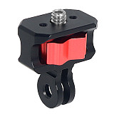 XT-XINTE CNC metal Mini Tripod Adapter 2-slot head to 1/4 Screw Locking Mount for Insta360 DJI Osmo Action GoPro12 11 Action Camera Expansion accessories