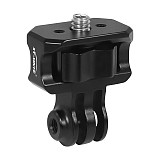 XT-XINTE CNC metal Mini Tripod Adapter 3-slot head to 1/4 Screw Locking Mount for Insta360 DJI Osmo Action GoPro12 11 Action Camera Expansion accessories 