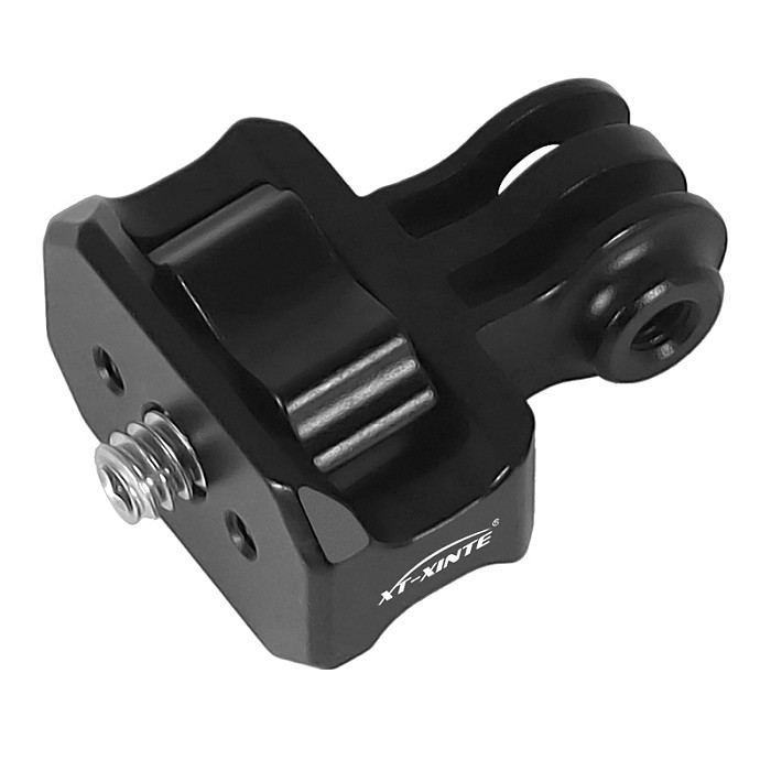 XT-XINTE CNC metal Mini Tripod Adapter 3-slot head to 1/4 Screw Locking Mount for Insta360 One R//X2/GOPRO13/12/10/9/8/MAX GOPRO/DJI Osmo 360 Action Camera Expansion accessories