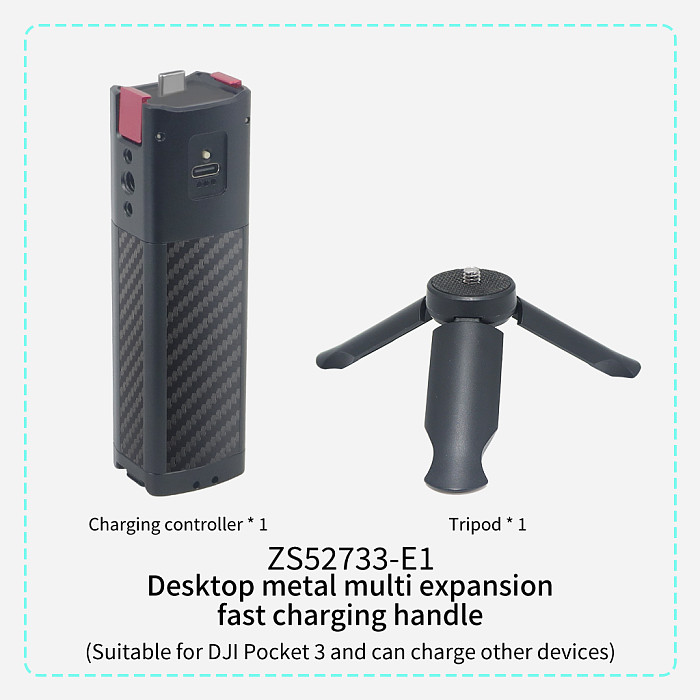 XT-XINTE Aluminum Alloy Expansion charging extension rod 5000mAh Battery power bank for DJI OSMO POCKET 3 POCKET4 Camera quick release accessory Bidirectional fast charging