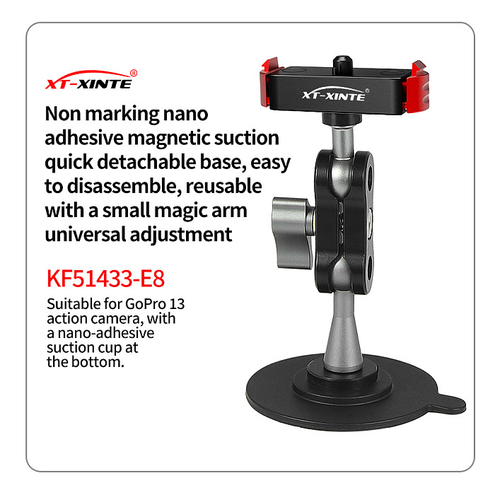 XT-XINTE Aluminum Alloy Magnetic Quick Release Camera Base Adapter Expansion Mount for GoPro Hero13 Quick installation accessories