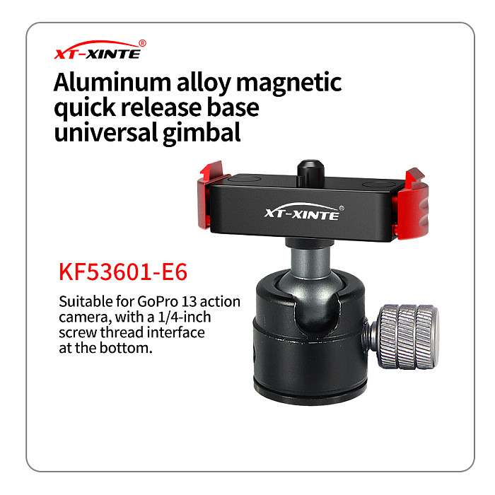 XT-XINTE Aluminum Alloy Magnetic Quick Release Camera Base Adapter Expansion Mount for GoPro Hero13 Quick installation accessories