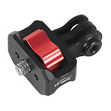 XT-XINTE CNC metal Mini Tripod Adapter 3-slot head to 1/4 Screw Locking Mount for Insta360 DJI Osmo Action GoPro12 11 Action Camera Expansion accessories 