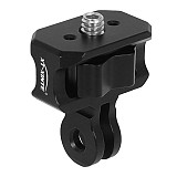 XT-XINTE CNC metal Mini Tripod Adapter 2-slot head to 1/4 Screw Locking Mount for Insta360 DJI Osmo Action GoPro12 11 Action Camera Expansion accessories