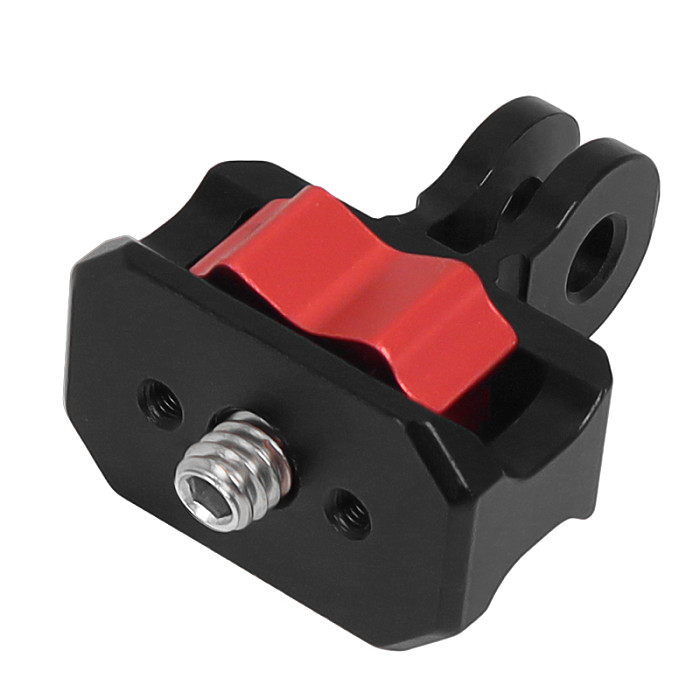 XT-XINTE CNC metal Mini Tripod Adapter 2-slot head to 1/4 Screw Locking Mount for Insta360 One R/X2/DJI Osmo 360 Action/GoPro12 11 Action Camera Expansion accessories