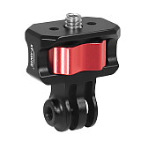 XT-XINTE CNC metal Mini Tripod Adapter 3-slot head to 1/4 Screw Locking Mount for Insta360 DJI Osmo Action GoPro12 11 Action Camera Expansion accessories 