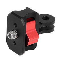 XT-XINTE CNC metal Mini Tripod Adapter 2-slot head to 1/4 Screw Locking Mount for Insta360 DJI Osmo Action GoPro12 11 Action Camera Expansion accessories