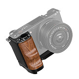 ZV-E10 II L-shaped Bracket Wooden Handle Grip with 1/4  3/8  Screw Hole Quick Release Base plate for Sony ZV-E10II Camera DSLR
