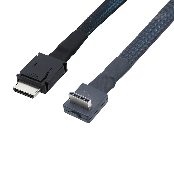 PCIE Oculink SFF 8611 4I 42P to SFF-8611 4I 90 Degree Server High Speed Cable 0.5M/1M