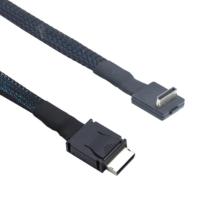 PCIE Oculink SFF 8611 4I 42P to SFF-8611 4I 90 Degree Server High Speed Cable 0.5M/1M