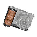 ZV-E10 II L-shaped Bracket Wooden Handle Grip with 1/4  3/8  Screw Hole Quick Release Base plate for Sony ZV-E10II Camera DSLR