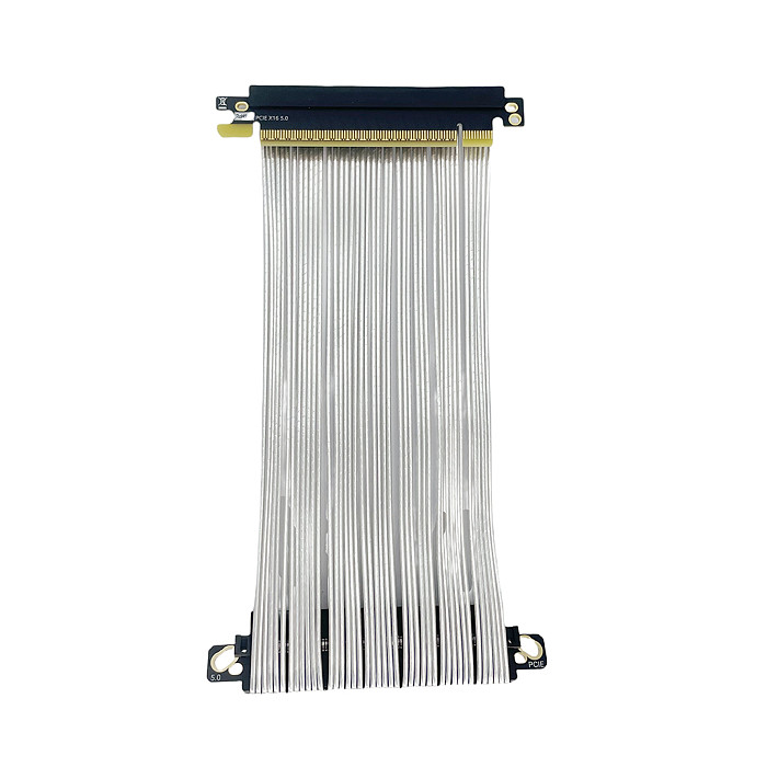 PCIe 5.0 x16 GPU Extension Cable for ITX Case Graphics Card GEN5 Adapter Cable Silver-Plated High-Speed Lossless Flexible Cable