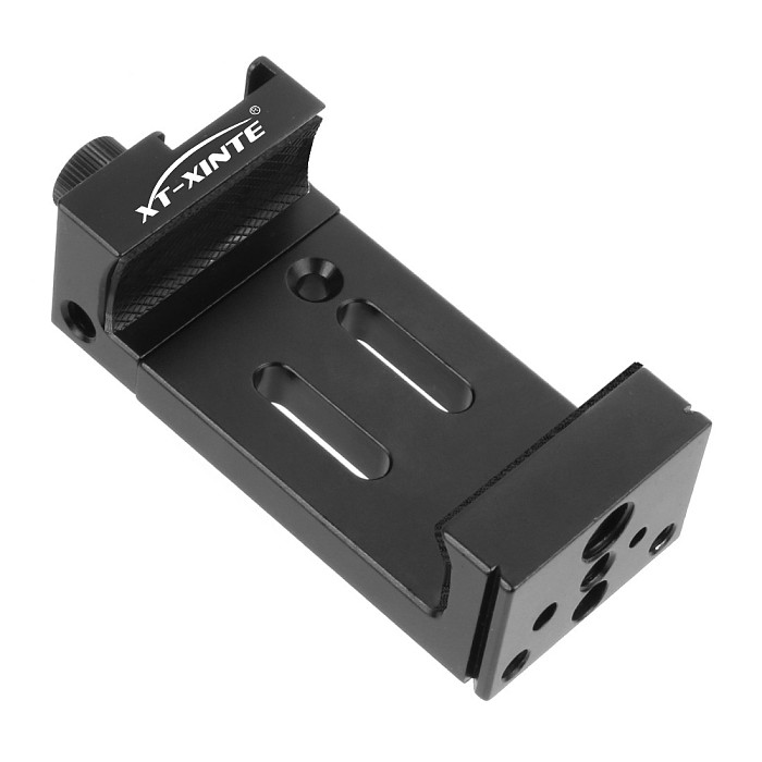 XINTE Aluminum Phone Holder 1/4  Arri Holes Slot Expansion Interface CNC Cold Shoe Mount Bracket Fixed Clip1/4 3/8 Phone Tripod Clamp