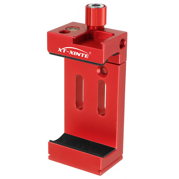 XINTE Aluminum Phone Holder 1/4  Arri Holes Slot Expansion Interface CNC Cold Shoe Mount Bracket Fixed Clip1/4 3/8 Phone Tripod Clamp