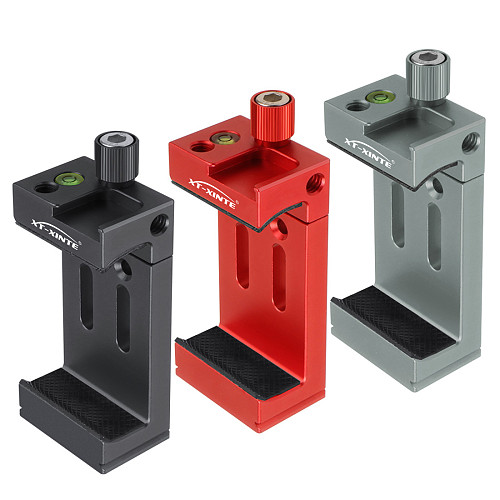 XINTE Aluminum Phone Holder 1/4  Arri Holes Slot Expansion Interface CNC Cold Shoe Mount Bracket Fixed Clip1/4 3/8 Phone Tripod Clamp