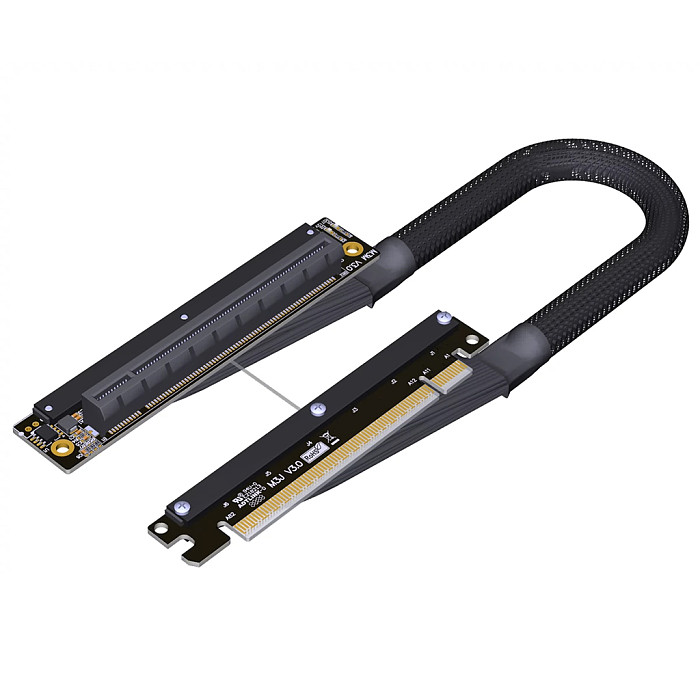 ADT-Link PCIe 4.0 x16 Riser Cable Cord Flexible Double reverse side bend Extension Cable PCI-E For ITX A4 Chassis Graphics Card 30CM