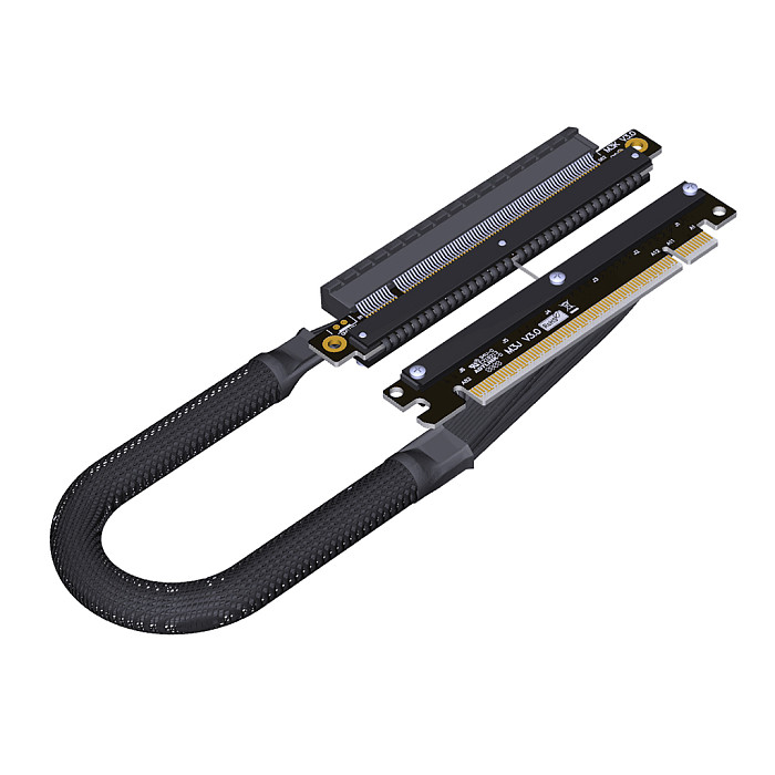 ADT-Link PCIe 4.0 x16 Riser Cable Cord Flexible Double reverse side bend Extension Cable PCI-E For ITX A4 Chassis Graphics Card 30CM