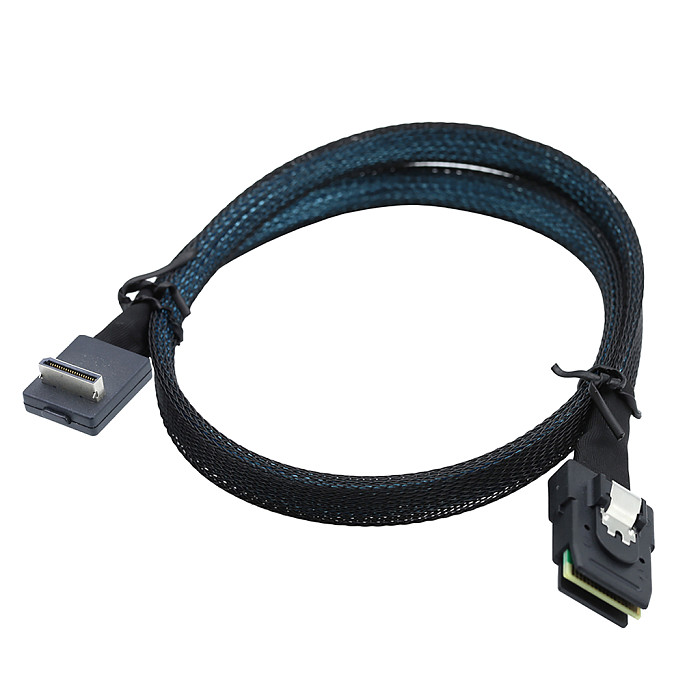 PCIE Oculink SFF-8611 4I 90 degree to MINI SAS SFF-8087 server connection cable adapter cord
