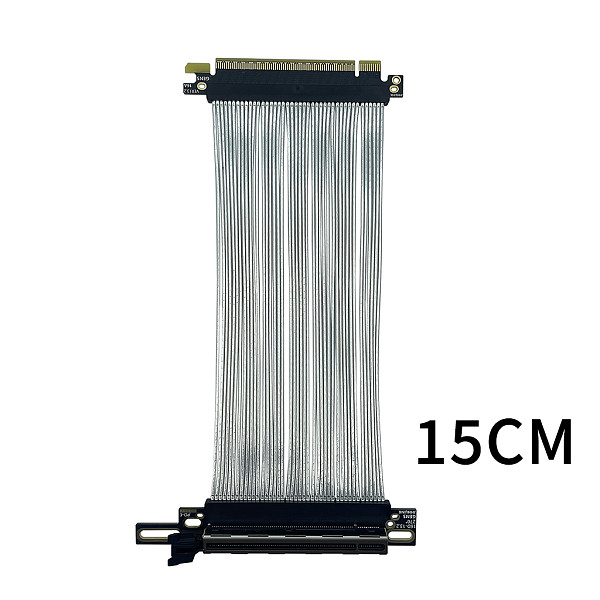 PCIE 5.0 X16 GPU graphics card Extension Cable PCI-E 5.0 Gen5 Riser Cable 270 degree GPU adapter silver plated wire