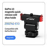 XT-XINTE Aluminum Alloy Sports camera magnetic quick release cold shoe bracket base Adapter Fix Mount for GOPRO 13 Action Camera Expansion for DSLR Camera rabbit cage